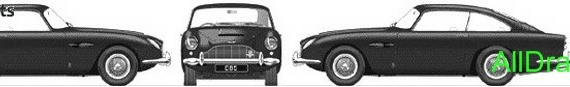 Aston Martin DB5 Coupe (1963) (Астон Мартин ДБ5 Купе (1963)) - чертежи (рисунки) автомобиля